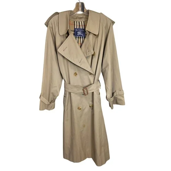 Burberrys Burberry Women's Authentic Vintage Tan Trench Coat Nova Check 38S - Picture 4 of 16